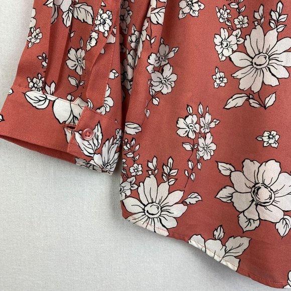 ALFRED SUNG Floral Print Sheer Collarless Shirt - Picture 7 of 8